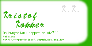 kristof kopper business card